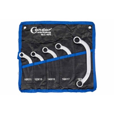 Sada klíč. očkopl. 10-19 5ks tvar "C" Condor Nr.40/5 CrV