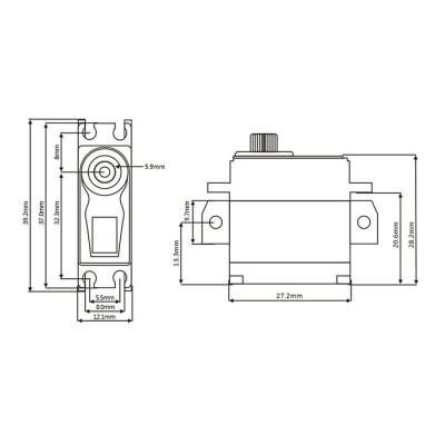 MIN6 HiVOLT CORELESS Digital servo pro 1/12 Pancar (9kg-0,062s/60°)