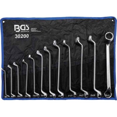 Sada klíč. očkové 12ks 6-32 dlouhé vyhnuté 75° BGS 30200 CrV