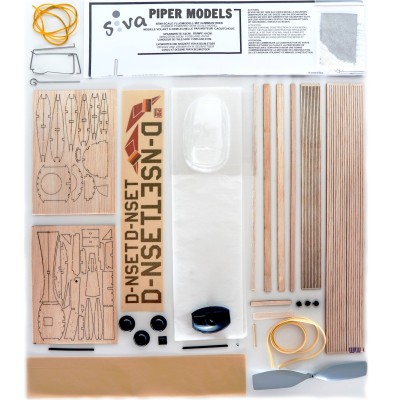 Siva stavebnice Piper Pawnee PA-25 s pohonem na gumový svazek