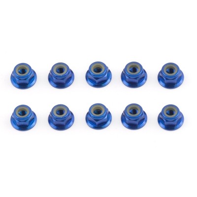 FT samojistné Alu matky, 4mm, modré, 10 ks.