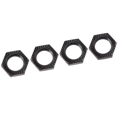 Matky kol - vroubkované - hliníkové - černé - 4 ks