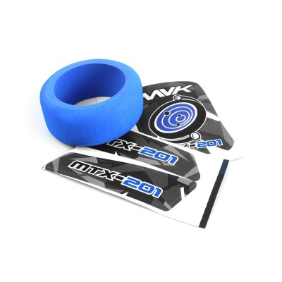 Mechový kroužek volantu vysílače MTX-201 a modré samolepky