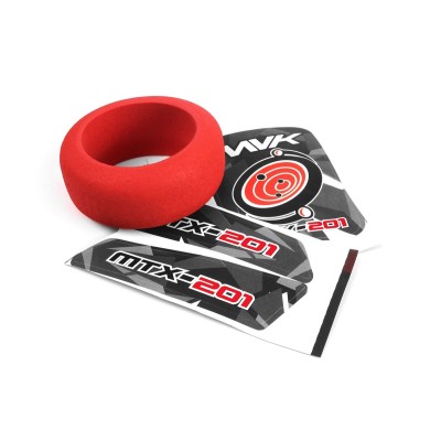 Mechový kroužek volantu vysílače MTX-201 a červené samolepky