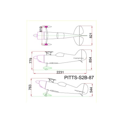 73" Pitts S2B Žlutý (1,85m)