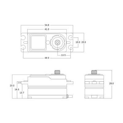 BHMX2 HiVOLT BRUSHLESS Digital servo LOW PROFILE (23 kg-0,065s/60°)