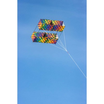Invento drak Hargrave Box Kite Rainbow Mesh