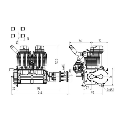 NGH GF60i2 Čtyřtaktní benzinový motor