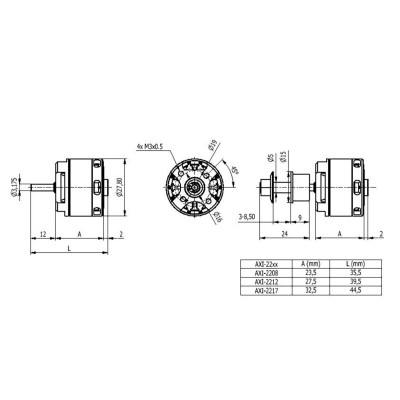 AXI 2217/12 V3 střídavý motor