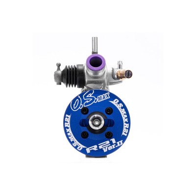 OS MAX R21 V2 samotný motor (stříbrná verze s modrou hlavou)