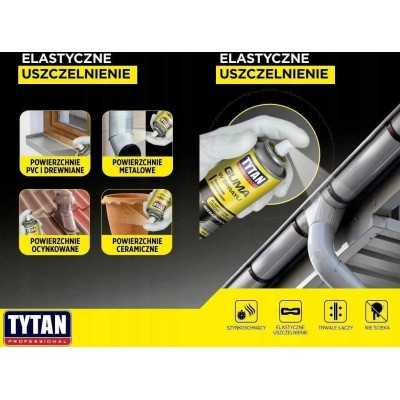 Spray TYTAN GUMA ve sreji černá 400ml