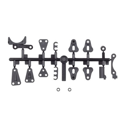 RC10B84 Set držáků akumulátoru a ventilátoru