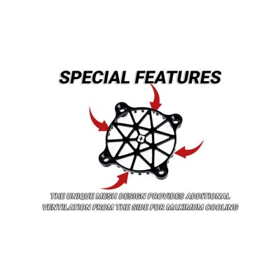 Hliníková ochranná mřížka V2 pro 40mm ventilátor včetně montážního materiálu