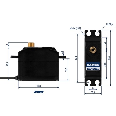 GO-25MG digitální miniservo (0.065s/60°, 6kg.cm)
