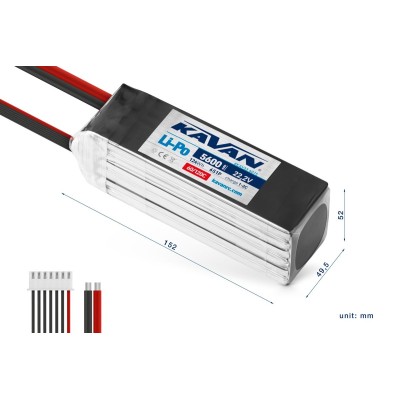 KAVAN - Li-Po 5600 mAh/22,2 V 60/120C, 124 Wh