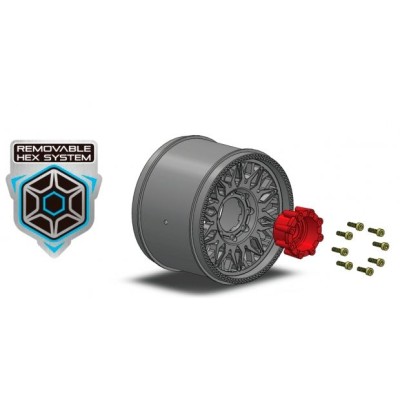 MT-UPHILL SOFT 1/10, 12mm, 14mm a 17mm odnímatelný hex, Černé disky, 2 ks