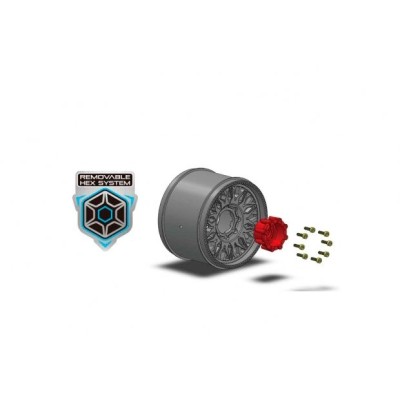 B-UPHILL SOFT 1/8, 0 a 1/2 offset 17mm odnímatelný hex, Černé disky, 2 ks