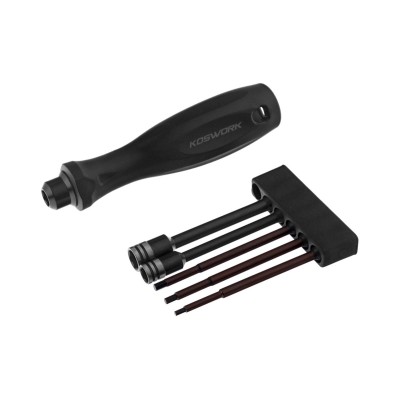 Set 1/4" bitů včetně rukojeti (1.5, 2.0, 2.5mm imbus a 5.5, 7mm nástrčkový)