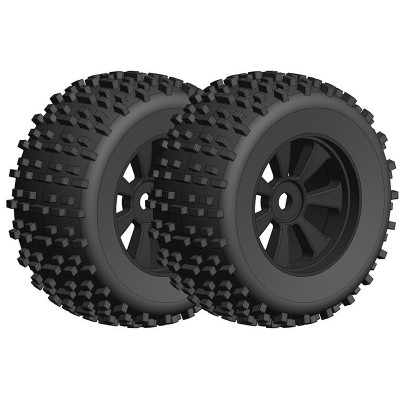 Off-Road 1/8 Monster nalepené gumy - Gripper - černé disky - 1 pár