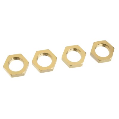 Matice kol - Vroubkované - Hliníkové - zlaté - 4 ks