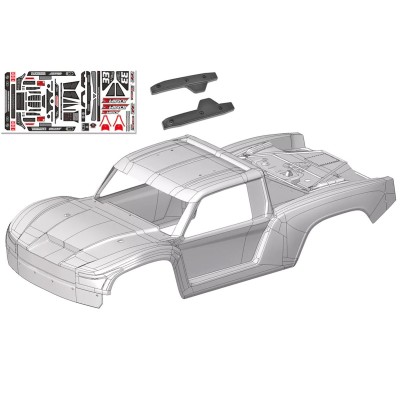 Polykarbonátová karoserie - SHIROI - čirá - předřezaná - vč. samolepek - 1 ks