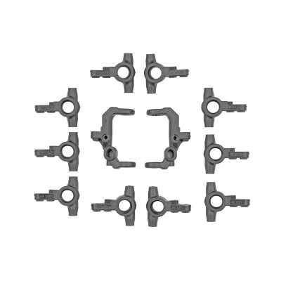 RC10B7 FT V2 Závěsy a těhlice řízení, karbon