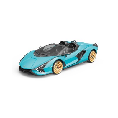 RE.EL Toys RC auto Lamborghini Sian 1:16 modrá metalíza, proporcionální RTR LED 2,4Ghz