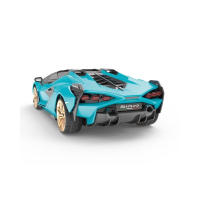 RE.EL Toys RC auto Lamborghini Sian 1:16 modrá metalíza, proporcionální RTR LED 2,4Ghz