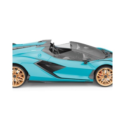 RE.EL Toys RC auto Lamborghini Sian 1:16 modrá metalíza, proporcionální RTR LED 2,4Ghz