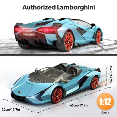 RE.EL Toys RC auto Lamborghini Sian 1:16 modrá metalíza, proporcionální RTR LED 2,4Ghz