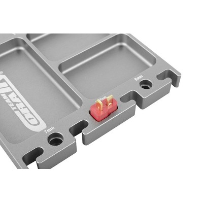 Multi-stojánek a držák - vaničky - pájecí držák - CNC frézovaný - barva červená