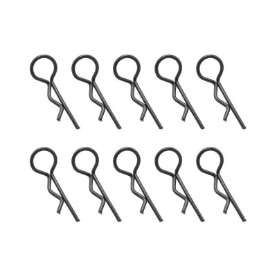 Univerzální černé sponky karoserie 1/10 (10 ks)