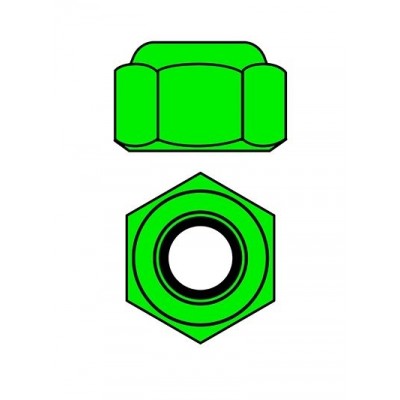 Hliníkové Nylon STOPmatky M4 - zelené - 10 ks.