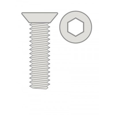 Titanium šroub s zápustnou hlavou M4 x 8mm - 6 Ks.