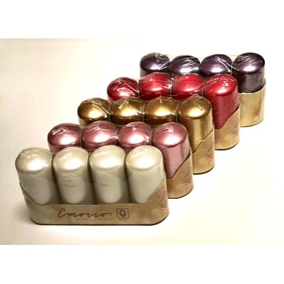 Svíčky válec 40x80mm Emocio adventní 4ks SET mix parafínové