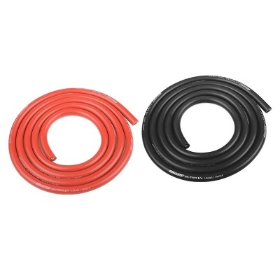 Silikonový kabel 5,5qmm, 10AWG, 2x1metr, černý a červený
