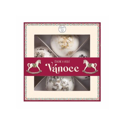 Dárková sada šumivé pralinky do koupele Vánoce 4x55g