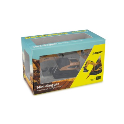 Mini kovový RC bagr, 8 kanálů, měřítko 1:64, RTR