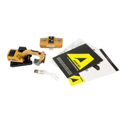 Mini kovový RC bagr, 8 kanálů, měřítko 1:64, RTR