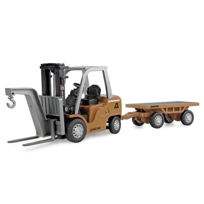 Mini kovový RC vysokozdvižný vozík s přívěsem, proporcionální 8kanálový 1:64 RTR