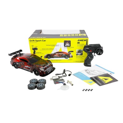 Drift Sport RC Car GTR 4WD 1:16 RTR s kouřem a LED osvětlením červené