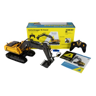 Pásové rypadlo s kovovou lžící, RC bagr 16 kanálů, měřítko 1:18, RTR