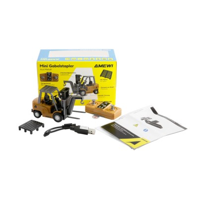 Mini kovový RC vysokozdvižný vozík 8kanálový 1:64 RTR