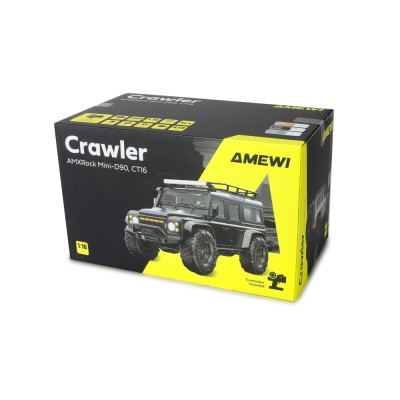 AMXRock D90 Scale RC Crawler 4WD 1:16 RTR LED rampa šedý