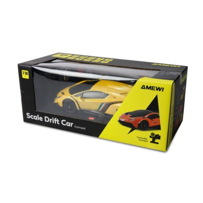 Lamborghini Veneno RC Drift Car 4WD LED 1:18 RTR licencované žluté
