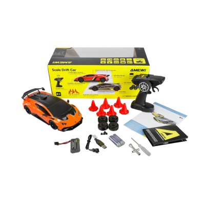 Lamborghini Huracan STO RC Drift Car 4WD LED 1:18 RTR licencované oranžové