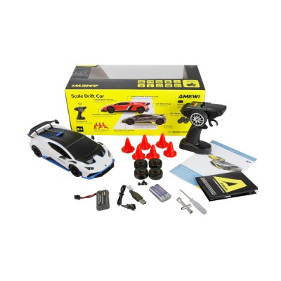 Lamborghini Huracan STO RC Drift Car 4WD LED 1:18 RTR licencované bílé