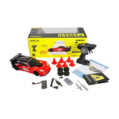 Corvette C6.R RC Drift Car 4WD LED 1:18 RTR licencovaná červená