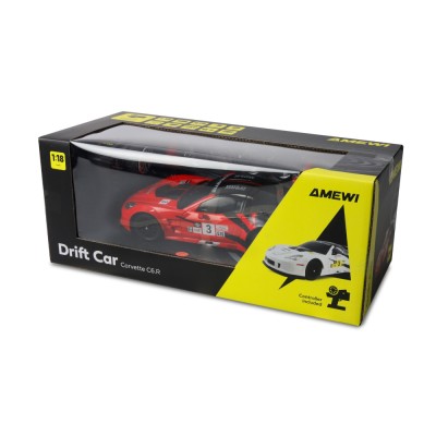 Corvette C6.R RC Drift Car 4WD LED 1:18 RTR licencovaná červená