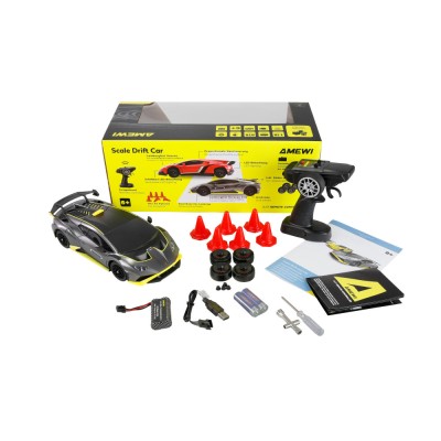 Lamborghini Huracan STO RC Drift Car 4WD LED 1:18 RTR licencované antracit